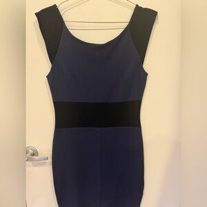 Chic Navy and Black Sleeveless Mini Dress